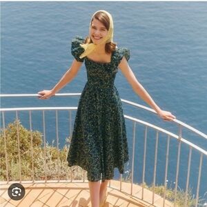 Hill House Green Floral Maxi Dress